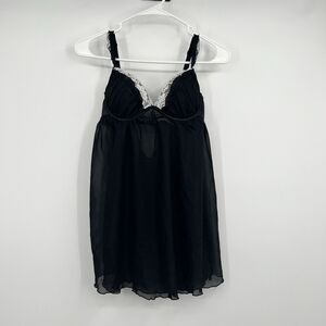 Womens Flora’s Follies Lingerie Black Lace Babydoll  Top Sexy Dress